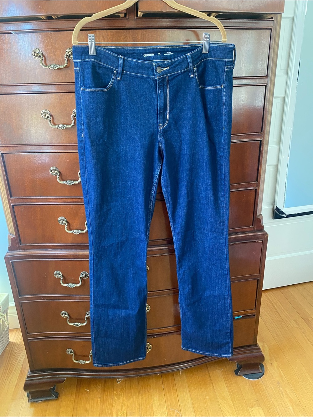 Old Navy Dark Blue Mid-rise Long length Boot Cut Jeans